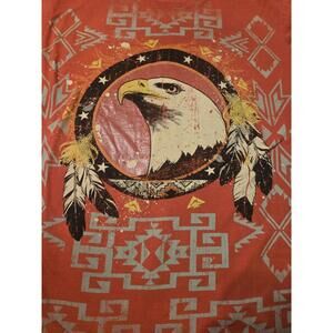 Geometric Red Bald Eagle Dream Catcher T-shirt Sz M Native American Southwestern